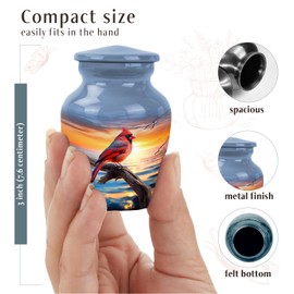 Cardinal Bird Urns for Women Human Ashes - Unique Urns for Human Ashes - Urn for Human Ashes Man - Cremation Urns for Human Ashes Male - Small Urns for Human Ashes - (Size - 3inch, 4 pcs)