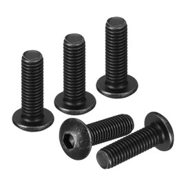 DTGN M5-0.8x16mm Button Head Socket Cap Screws - 50Pack - Good for Road Bicycle, Mountain Bike, Auto, Motorcycle - Carbon Steel Black Oxide - Hex Drive Fasteners