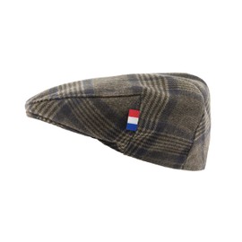 Patriia Muts voor herfst-Winter met Nederlandse vlag. Europese en ambachtelijk productie, met de Hand gemaakt. Herenbaret. Damesbaret. Baret. (DE/NL/SE/PL, Alphanumerisch, XL, Bruin Wales)