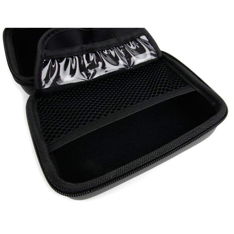 DURAGADGET Exclusive Black Hard Shell EVA Box Case with Carabiner