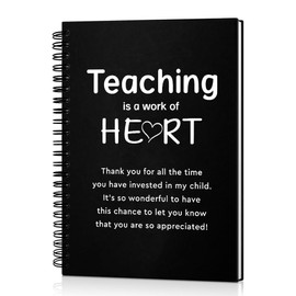 Msticey Teaching Is A Work Of Heart 160 Blank Pages Hardcover Spiral Notebook, Teacher's Day Gifts for Tutor, Thank You Gifts for Kindergarten Elementary Teacher, Back to School Gifts for Teacher