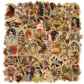 100 Pcs Vintage Retro Stamp Tickets Newspaper Magazine Art Poster Motor Girls Aesthetic Waterprof Vinyl Stickers Sticker for Bottle Laptop Skateboard Luggage Suitcases (100pcs Retro Style Girls)