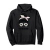 Frenchie Mom messy bun hair glasses Pullover Hoodie