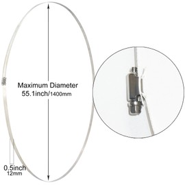 TEXNINC 2 PCS 55.1-Inch/1400mm Extra Large Hose Clamps Stainless Steel Heavy Duty, Pipe Clamp Metal Clamps Adjustable Worm Gear Hose Clamps for Pipes, Tubes, Agricultural & Industrial Use