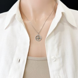 Sterling Silver Compass Necklace for Women, Graduation Gift Necklace, Motivational Inspirational Gift, Daughter Gift Necklace, Retirement Gift,18 inches