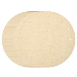 sourcing map 200pcs Air Fryer Liners 9 Inch Round Bamboo Steamer Liners with Holes Non-Stick Perforated Parchment Paper Sheets Disposable Steamer Paper for Air Fryers Steaming Basket, Brown