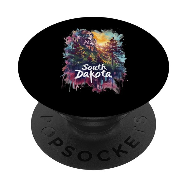 South Dakota Mount Rushmore Souvenir Sunset Landscape PopSockets with Interchangeable