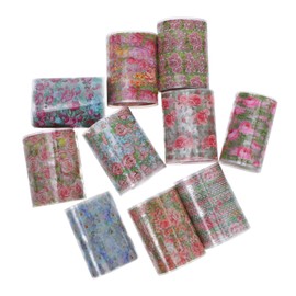 Baluue 10sheets Flower Nail Stickers Christmas Nail Art Sticker Pack Women Manicure Press Paste