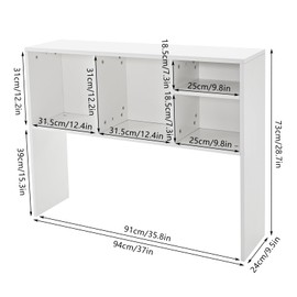 ILWorkTLs Desk Bookshelf Organizer, Office Desk Bookshelf Holder, Desktop Bookshelf Storage, Desk Book Organizer for Dorm Bedroom,White