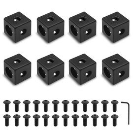 Seekliny 8pcs 2020 Corner Cube M6 Black for V-Slot 2020 Extrusion Hardware 2020 Aluminum Extrusion Connector