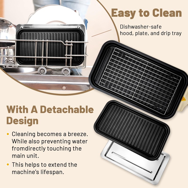 Pukomc Electric Indoor Grill,2 in 1 Indoor Grills for Kitchen