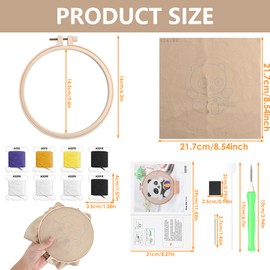 Punch Needle Embroidery Starter Kit, Panda Punch Needle Set Debutant Embroidery, Embroidery Set for Beginners Punch Needle Kit Punch Needle Fabric Panda Pattern Carpet Hook Embroidery for Children