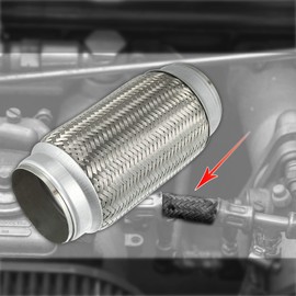 X AUTOHAUX 3"x5.51"x7.87" Car Exhaust Flexible Pipe Tubing Universal Exhaust Joint Stainless Steel Silver Tone