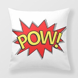 Yourway Home Decor Pow! - Superhero Comic Book Red Yellow Bubble Decorative Pillow Case