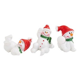 VBS Mini Snowman "Juri" Pack of 3, Height 3.5 cm, Polyresin, Ideal for Christmas Decoration, Craft Projects and Creative Gift Ideas, Cute Winter Figurines
