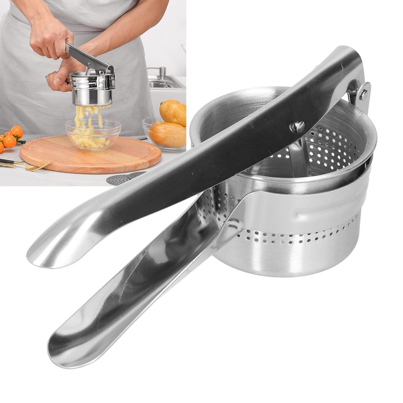 Potato Press, 3 in 1 Stainless Steel Potato Press Fruit