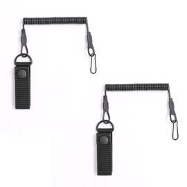 2Pcs Quick Rebound Secure Spring Lanyard Anti-Lost Spiral Spring Coil Keychain Elastic Spring Lanyard Tactical Coiled for Climbing Hiking Camping