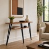 Half Moon Table for Entryway, Narrow Console Table with Shelf