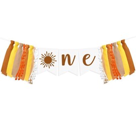 Boho Sun One Banner 1st Birthday Decorations First Trip Around the Sun One High Chair Banner First Birthday Party Decorations For Girl Boy