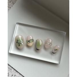 [Spring Discount] Aemong: Seoul Forest Silver Poodle Nail Tips - Almond Flat Fit / [봄맞이할인] Aemong : 서울숲 실버푸들 네일팁 - 아몬드 평평핏