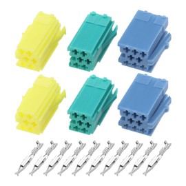 2 Sets Car Radio Mini ISO Connector Housing with Pins for CD Changer Line in - Aux DAB Mini ISO Terminal Block Socket Connector Repair Kit