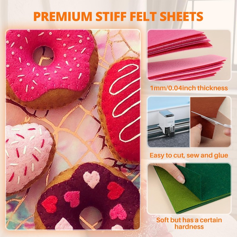 HTVRONT Felt Sheets for Crafts - 9 Pcs 8x12 Red