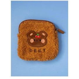 Lindos animales pequeños para mujeres y niñas, pequeña portafolios Kawaii para auriculares, bolsa de cartera con cartera, Marrón, Lindo