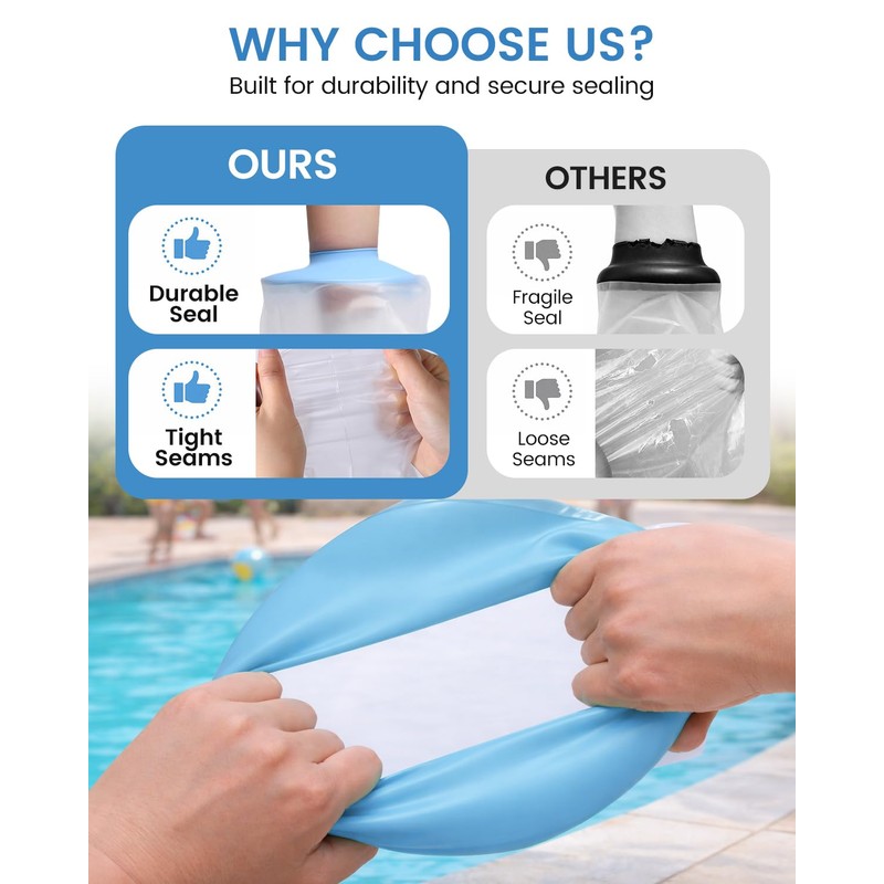 quiheat Kids Waterproof Arm Cast Covers for Shower & Bath,