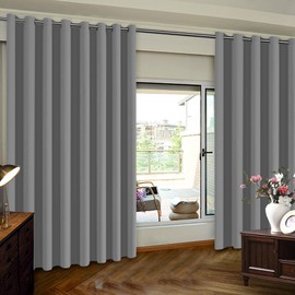 Turquoize Extra Wide Blackout Curtains Total Privacy Thermal Efficiency Patio Sliding Door Door Curtain for Living Room Grommet Room Divider Vertical Blind, 1 Panel(100Wx84L Inches, Dove Gray)