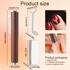 Lyreh 7 Teiliges Katzenaugen Nagelmagnet Werkzeugset, Herzförmiger Katzenaugen Gel Nagellack Magnet 3-in-1 Profi Maniküre Set mit Y-Förmigen Führungsstäben für Zuhause Heimwerker Salon Studio