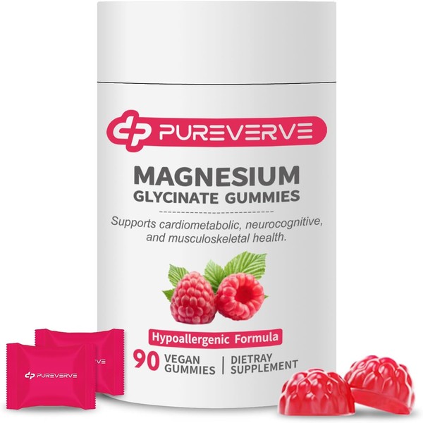 Magnesium Glycinate Gummies 300mg – 90 Individually Wrapped Gummies –