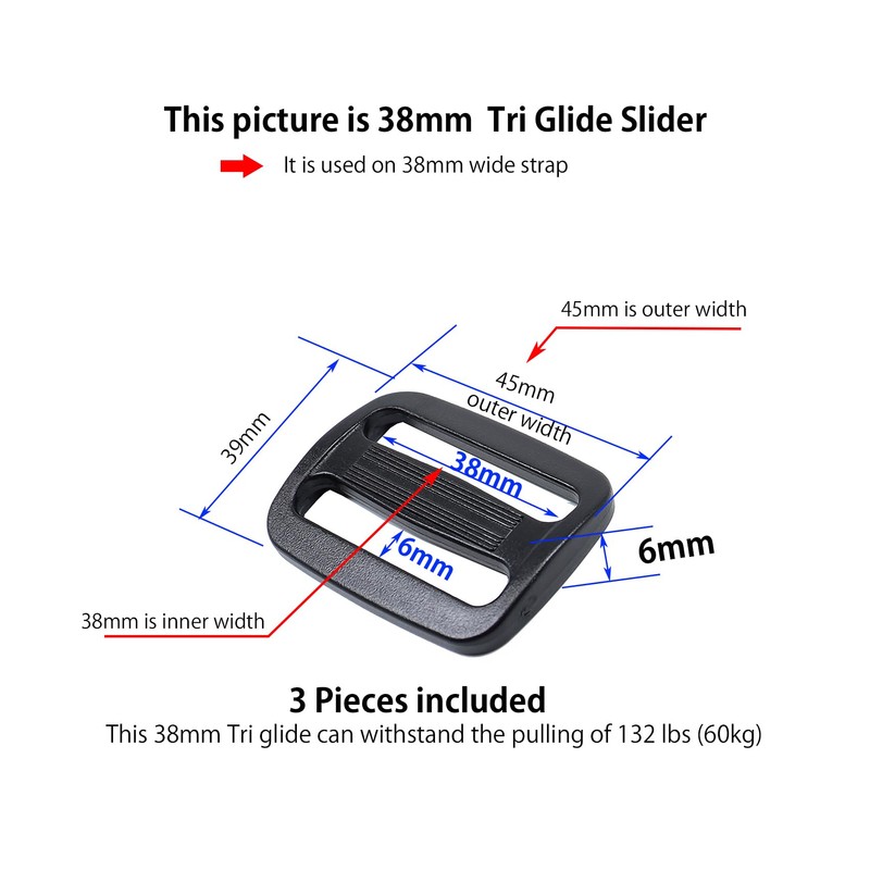 Ahijklmn Plastic Buckles - Side Release Buckle Clips + Tri