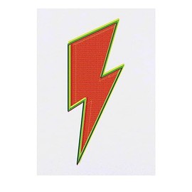 'Lightning Bolt Drawing Pop Art Colorful Red' Temporary Tattoo - Water Resistant, Skin-Safe, Non-Toxic Transfer (TO00061447)