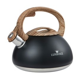 s-p Whistling Tea Kettle Stainless Steel Teapot, Teakettle for Stovetop Induction Stove Top, Fast Boiling Heat Water Tea Pot 2.2 Quart(Black)