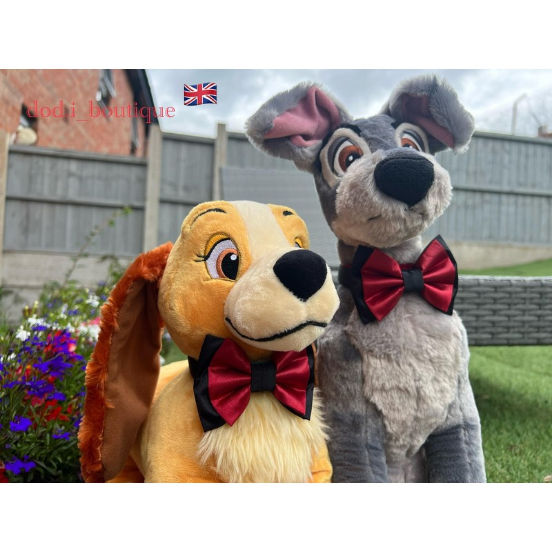 New Dogs Bow Tie Bowtie Satin double layer RED Elastic