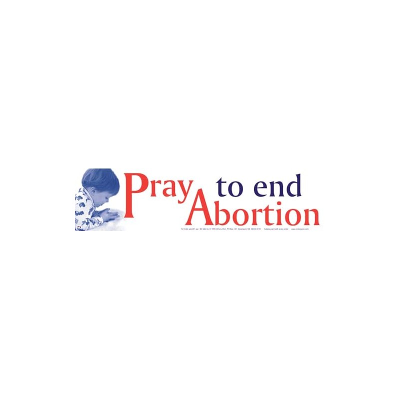 Pray to End Abortion Pro-Life Bumper Sticker