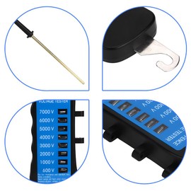 Electric Fence Tester, Fault Finder 8 Neon Indicator Lights Digital Voltage Detector Identify and Locate Farming Equipment Portable Testing Tool for Horse and Livestock Fencing