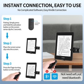 Petyoung Remote Control Page Turner for Kindle, Lightweight Reading Camera Video Recording Remote Triggers