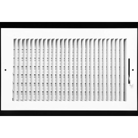 14" X 8" 1-Way AIR Supply Grille - Vent Cover & Diffuser - Flat Stamped Face - White [Outer Dimensions: 15.75"w X 9.75"h]