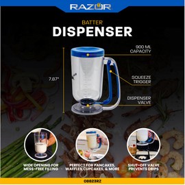 RAZOR Pancake Batter Dispenser | 08823RZ | Effortless Pancake Perfection & Master Fluffy Pancakes with Ease