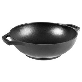 Lodge Pre-Seasoned Cast Iron Mini WOK - Dual Assist Handle - Use in the Oven, on the Stove, or on the Grill - 6.25 Inch