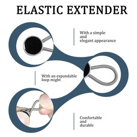 Desenda 12 PCS Collar Neck Extenders Shirt Button Extender Comfortable Elastic Collar Extenders for Mens Dress Shirts, Cuffs, Jeans (Black, White, Silver)