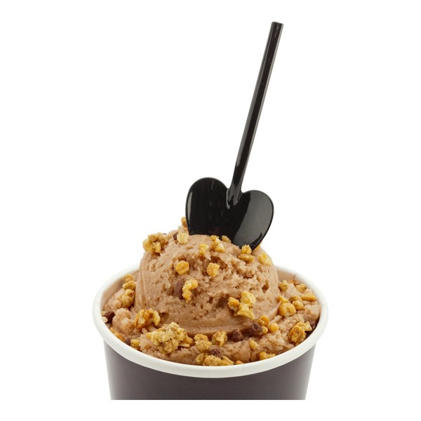 Heart Shaped Spoon, Love Shovel Spoon, Disposable Mini Plastic Tasting Spoon - 3.5" - Black - 100ct box - Restaurantware