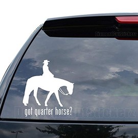 GOT Quarter Horse Horse Decal Sticker Car Truck Motorcycle Window Bumper Laptop Wall Decor - Size (05 inch / 13 cm Tall) - Color (Matte White)