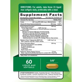 Nature's Truth Brain Up Softgels | 60 Count | With L-Theanine | Non-GMO | by Nature's Truth