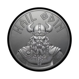 Hail Odin Magnet with Bottle Opener - Silver Amulet Round Amulet with Illustration of the Viking God Allfather Odin Long White Beard and Mystical Radiance