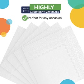 100 Pack White Paper Napkins Disposable, 2 Ply Party Napkins, White Disposable Napkins, Fun Napkins Everyday - White Napkins Great As Beverage Napkins Or Cocktail Napkins Paper Exquisite