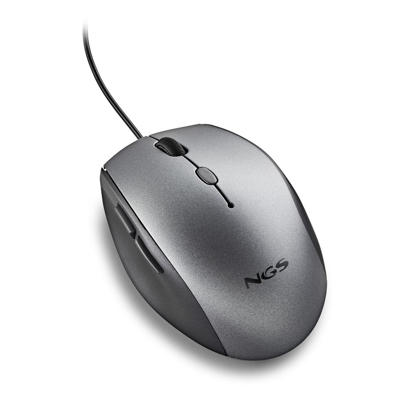 NGS Moth Gray - Optische Maus mit USB-Kabel für Computer