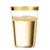 Munfix Gold Plastic Cups - 16 Oz Clear Tumblers with