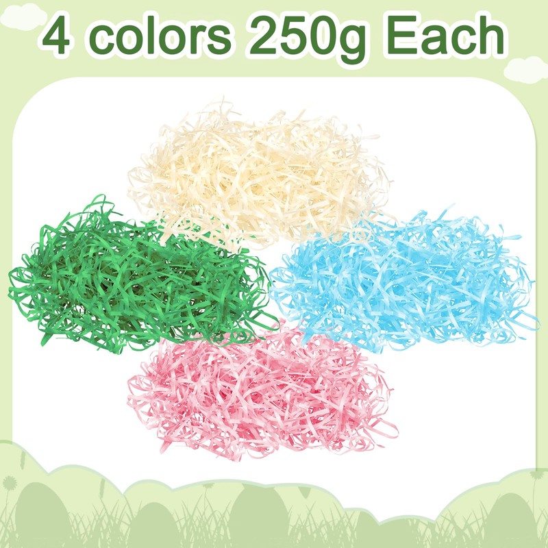 Topsvllcly 2.2 LB Easter Grass 35oz 4 Colors Easter Basket